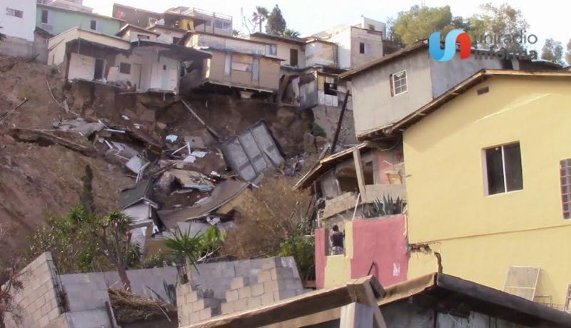 Al menos 12 casas dañadas en Tijuana por derrumbes tras lluvias